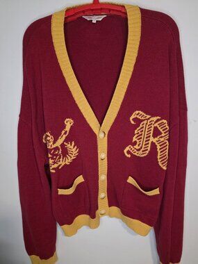 Free People Falling Forward Rumson Boxing Button Front Cardigan Size XL READ
